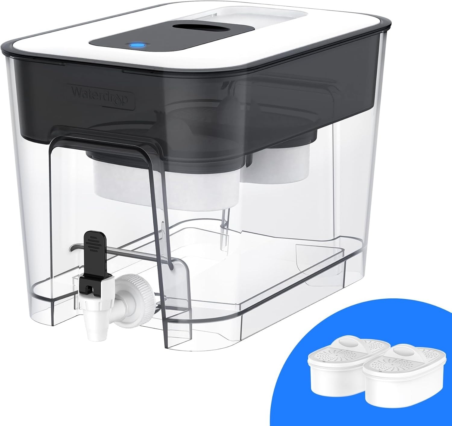 Innovative 40-Cup Water Purifier with 2 Built-In Filters – 400 Gallon Lifespan