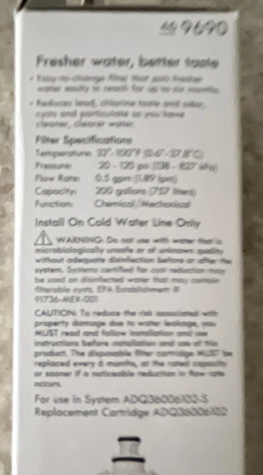 Kenmore 46-9690 Premium Refrigerator Water Filter, Carbon, 200 Gal, White