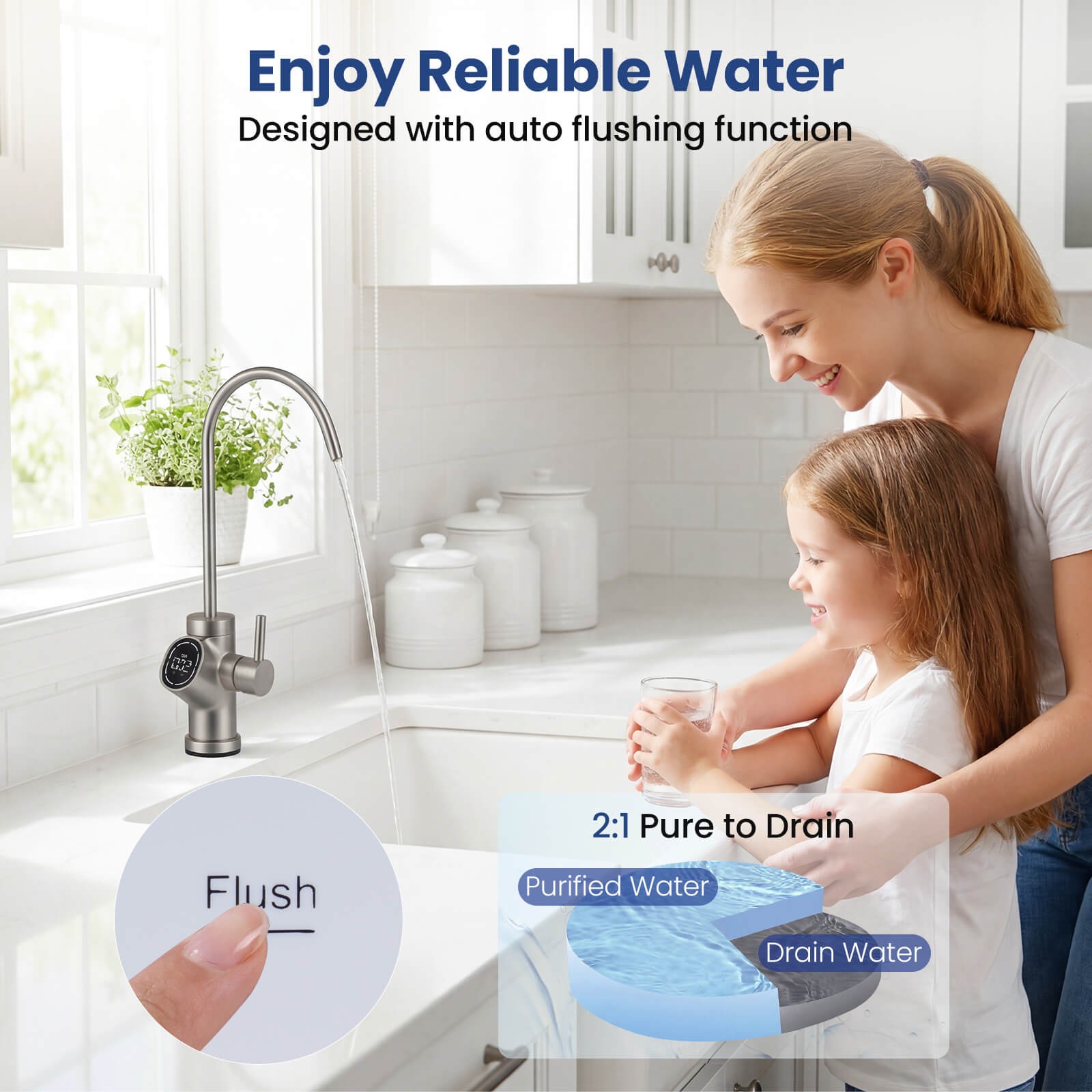 600 GPD Tankless Under-Sink RO System w/ 8-Stage Filtration & Smart LED Faucet