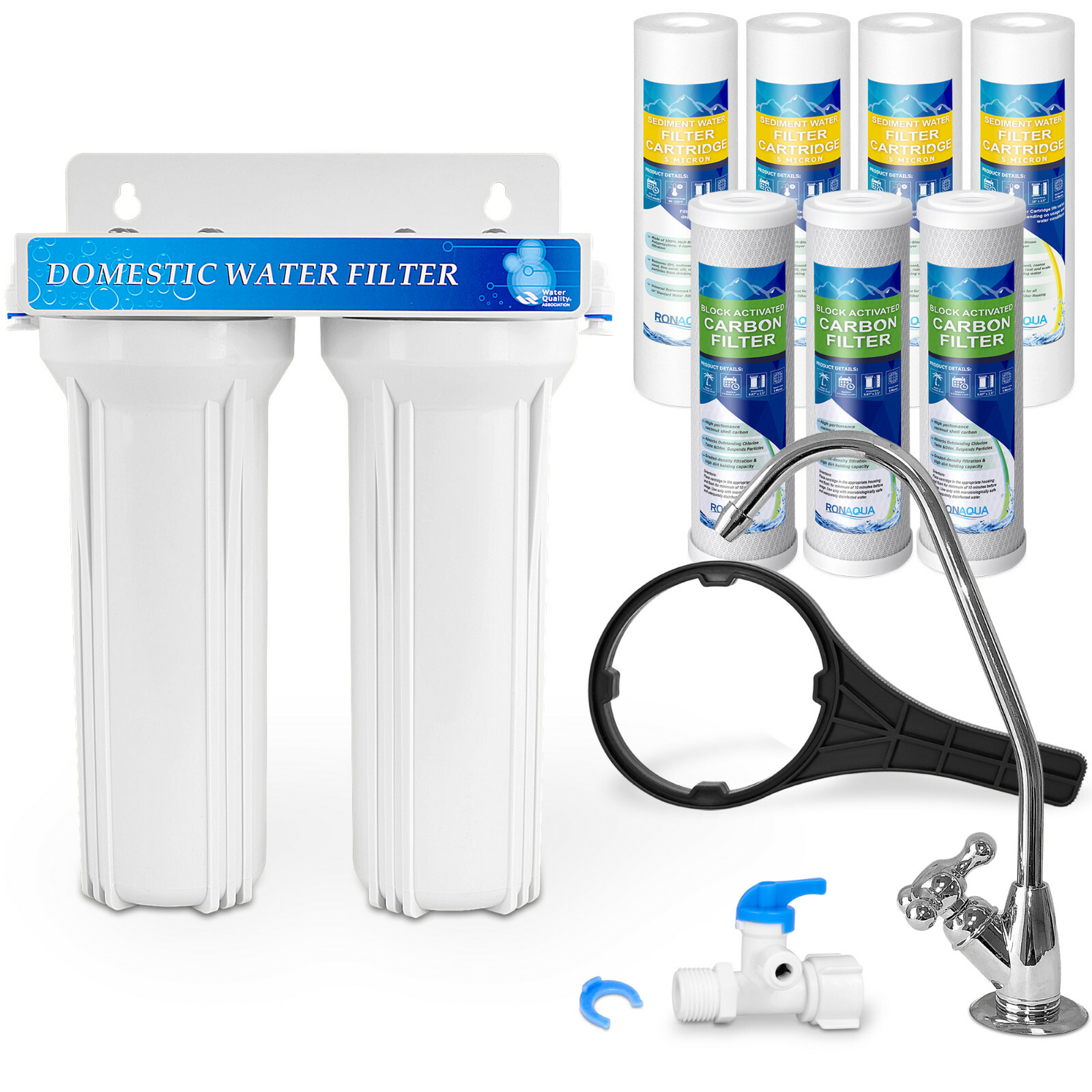 2 Stage Under Sink Drinking Water Filtration Unit: and Yearly Supply of Filters
