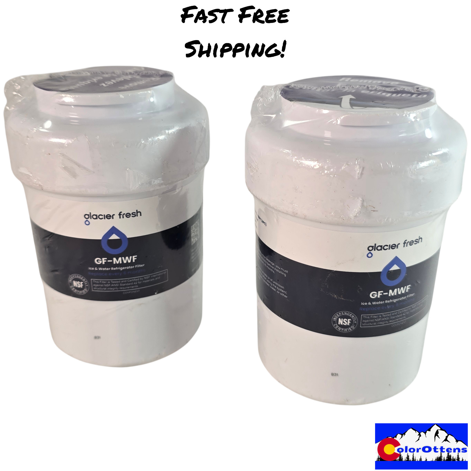 2 Pack For GE MWF Compatible Refrigerator Water Filter Glacier Fresh GF-MWF NSF