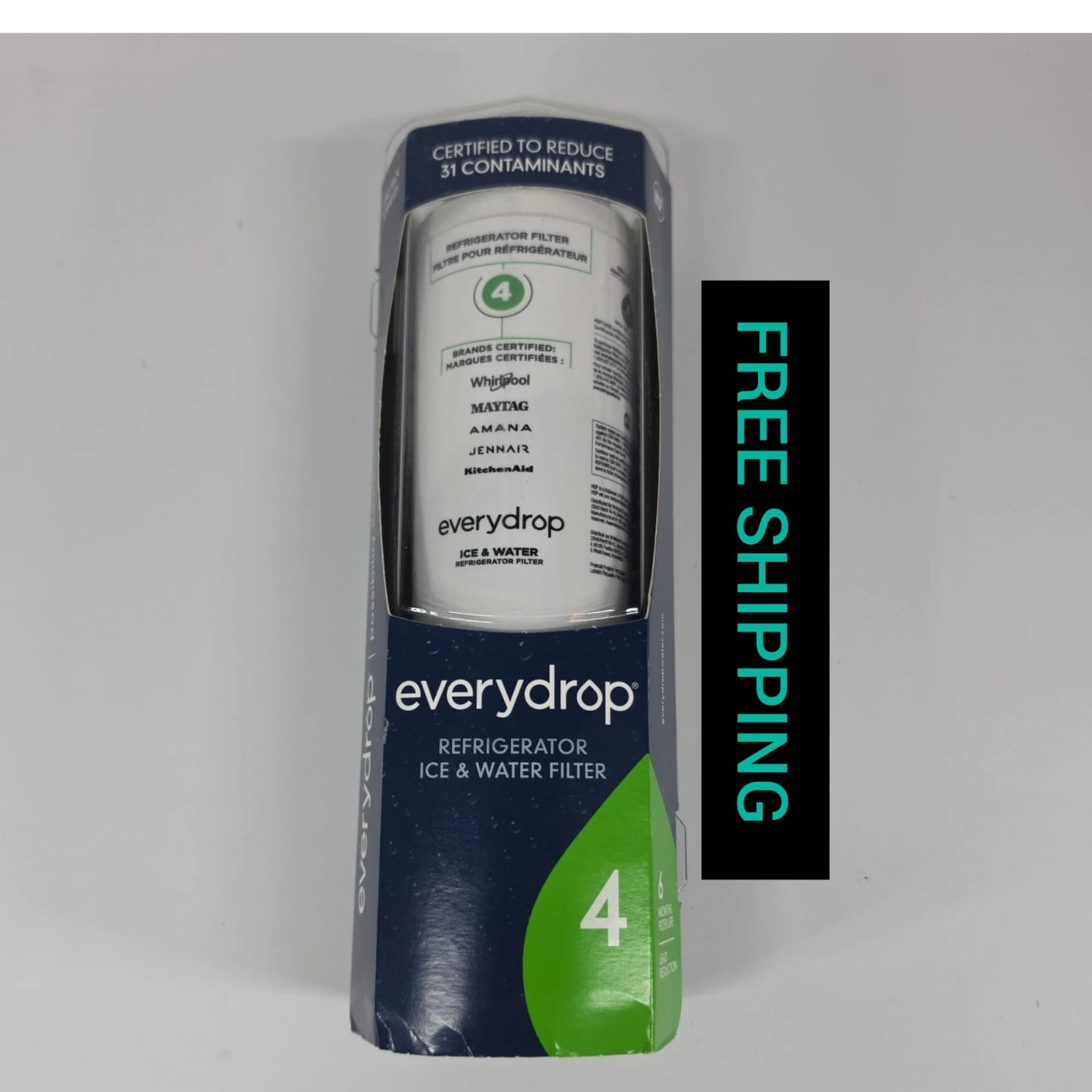NEW- EveryDrop by Whirlpool Ice and Water Refrigerator Filter 4-EDR4RXD1