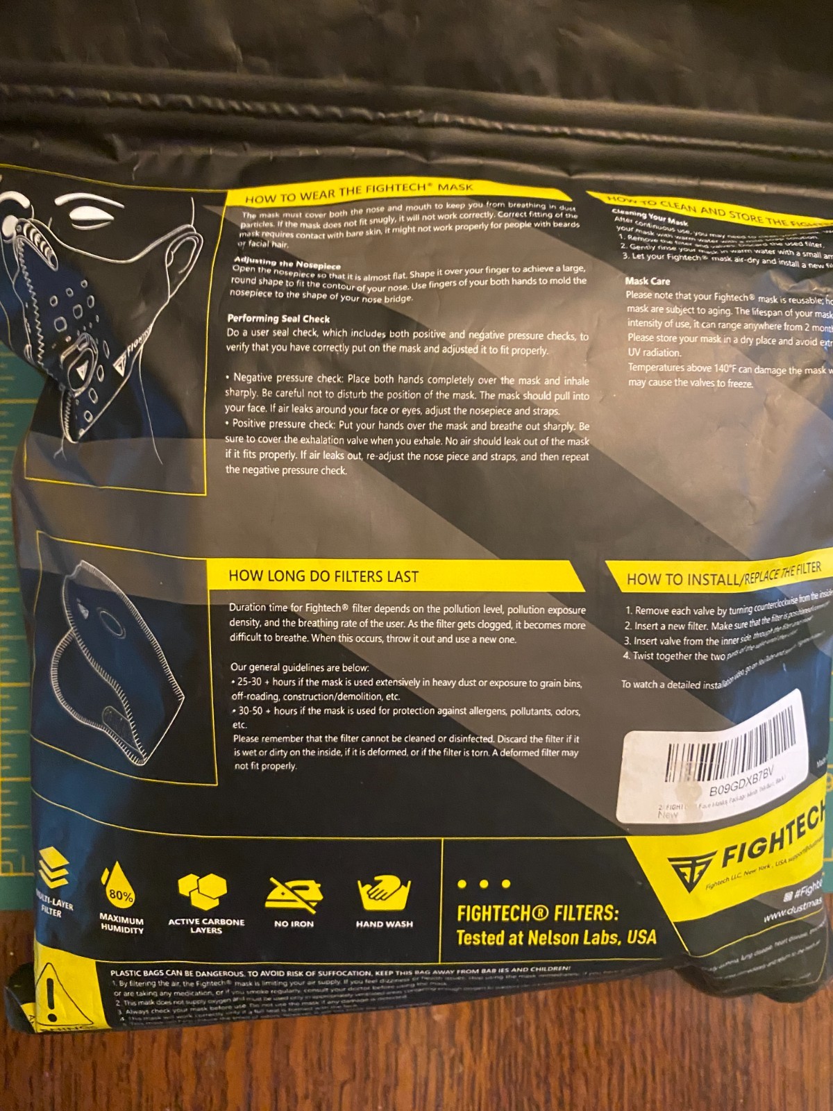 Fightech Filtration MaskB09GDXB7BV new sealed in bag, Helps Healthy Breathing