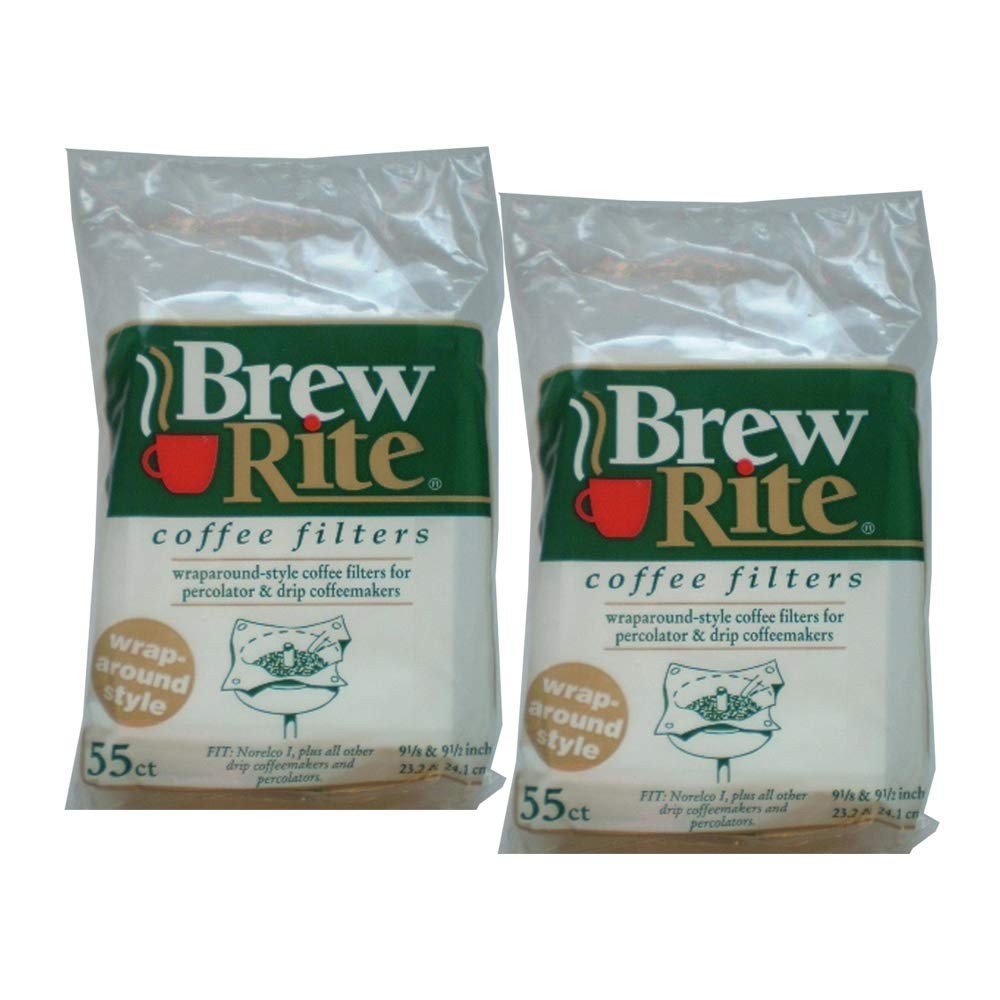 Brew Rite Wrap Around Percolator Coffee Filter 55 Ct (Pack of 2) White