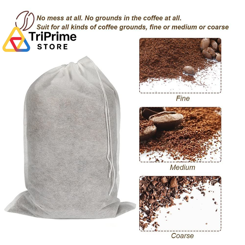 50pcs No Mess Large Cold Brew Bags, 8×12 inch Disposable inch, White
