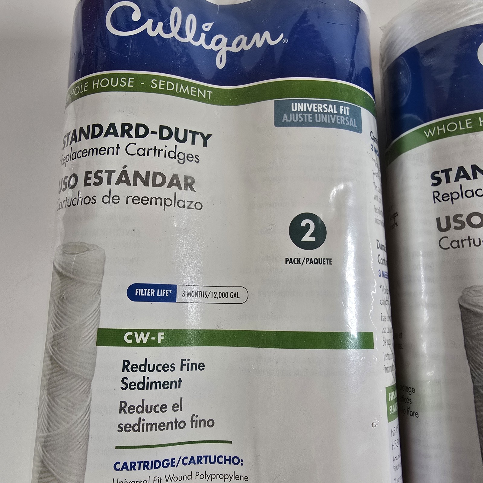 CW-F Whole House Sediment Water Filter Cartridges Lot of 2 Two Packs 10 Micron