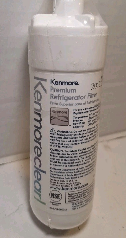 Kenmore 469690 Replacement Refrigerator Water Filter – 200 Gallons Capacity New