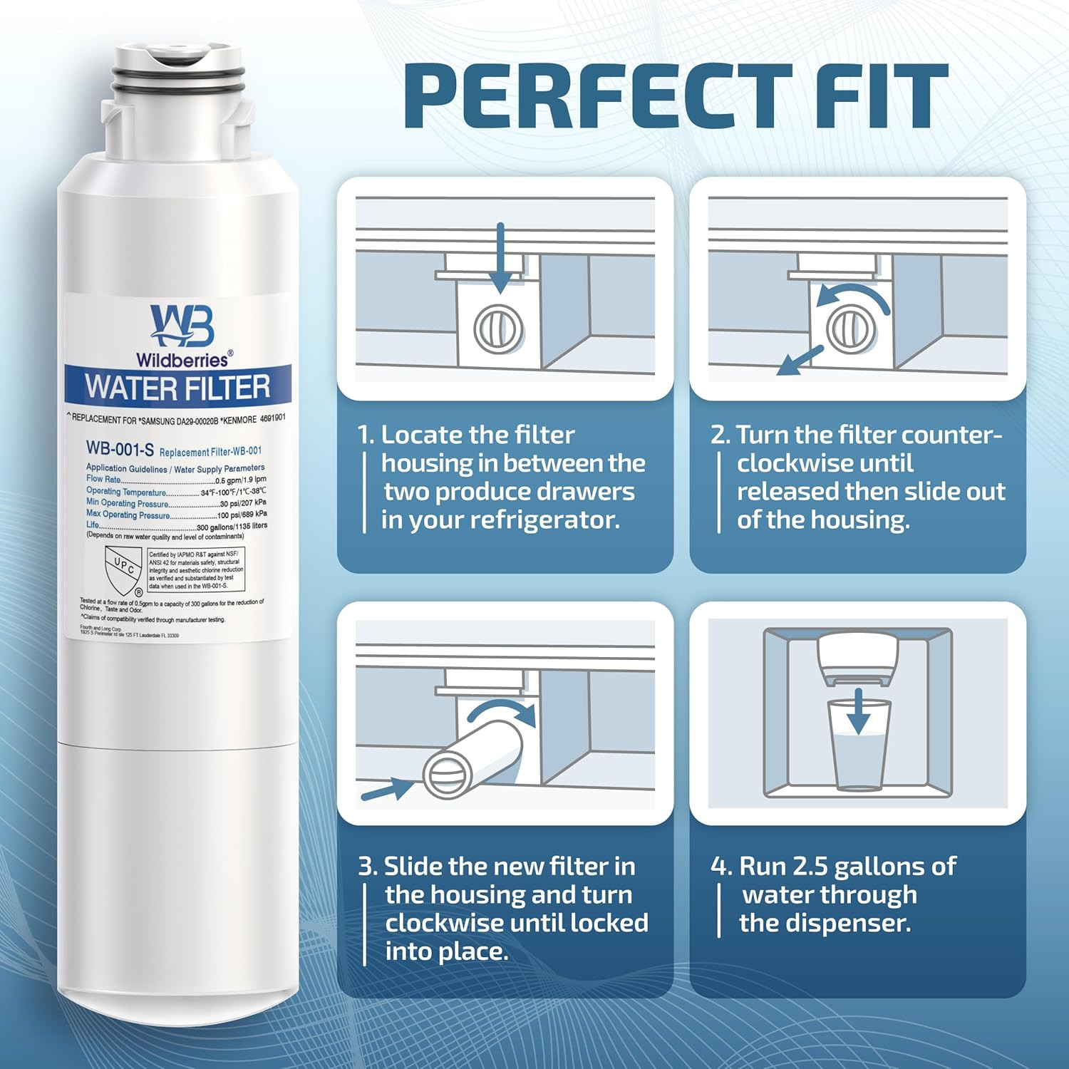 Samsung Water Filter DA29-00020B Replacement 3-Pack for Multiple Models