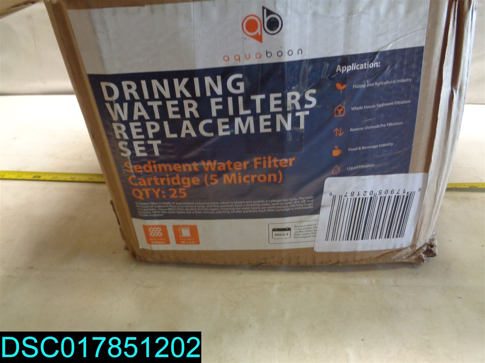 Qty=25: AquaBoon 5 Mic Sediment Water Filter Cartridges Standard 10×2.5″
