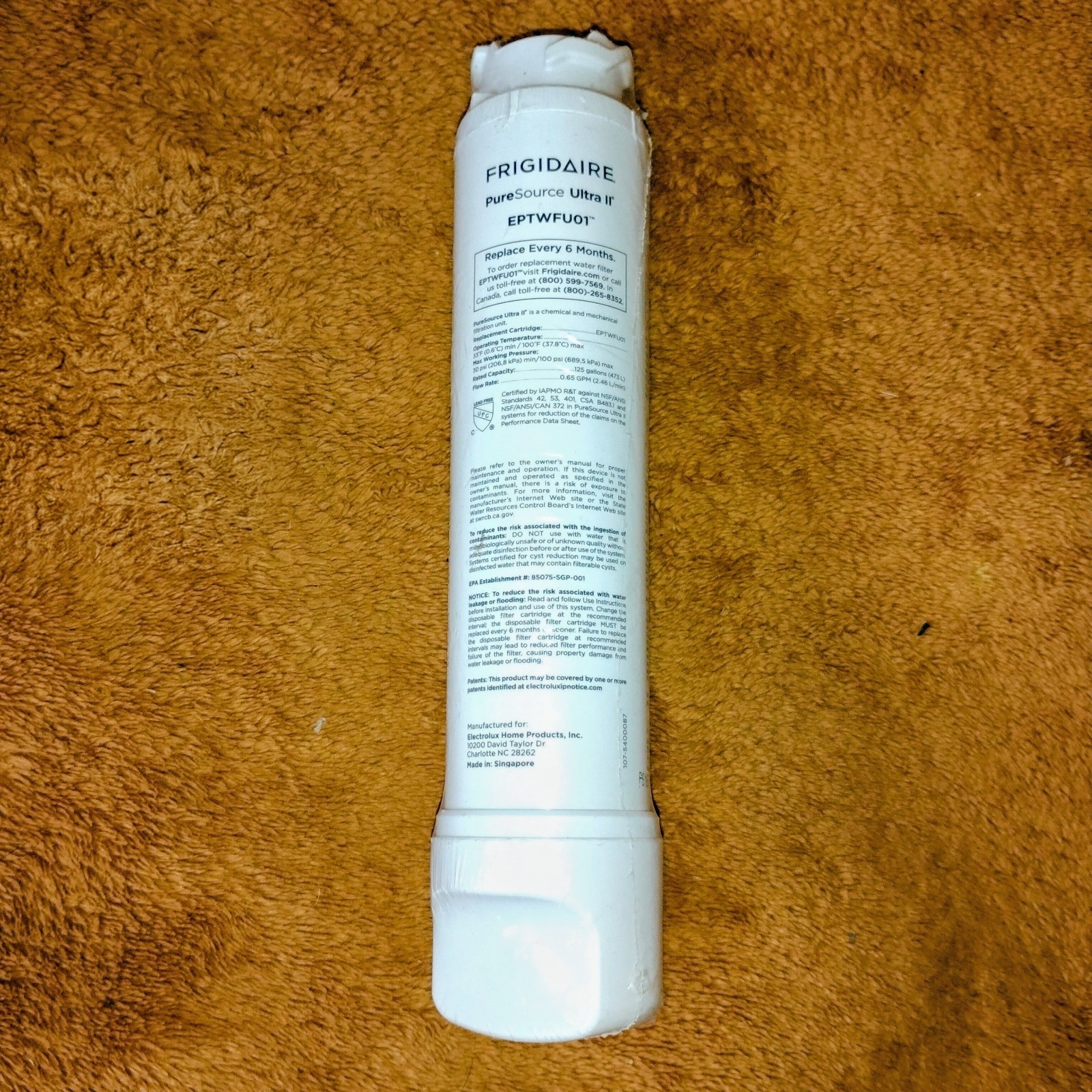 NEW Frigidaire EPTWFU01 Pure Source Ultra II Refrigerator Water Filter – 1 PACK