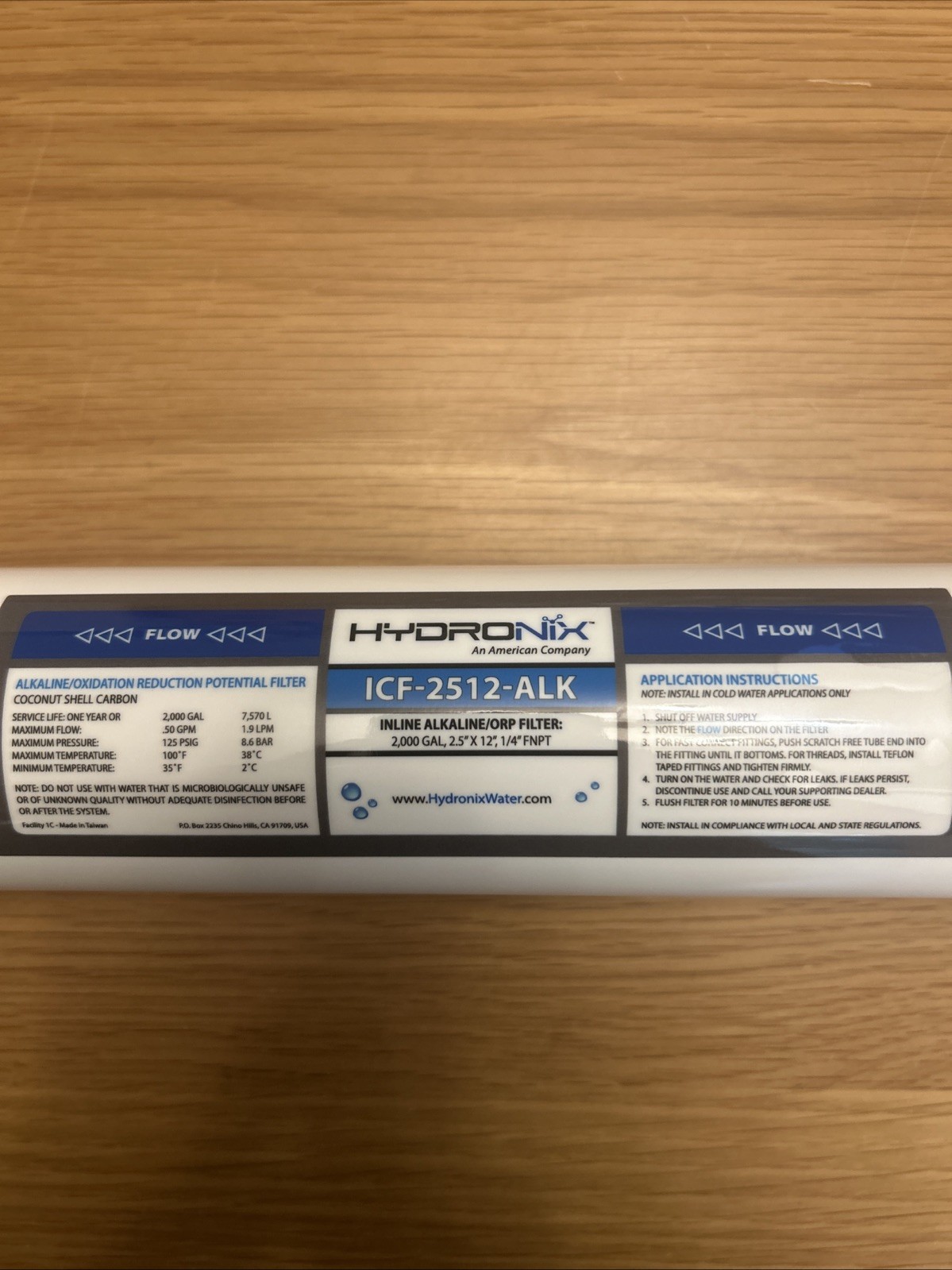 Alkaline Remineralization pH Inline Water Filter Fits Any RO, 1/4″ NPT Ports