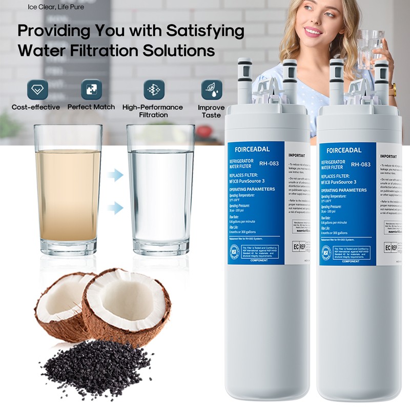 2PCS Fit for Frigidaire WF3CB PureSource 3 Replacement Refrigerator Water Filter