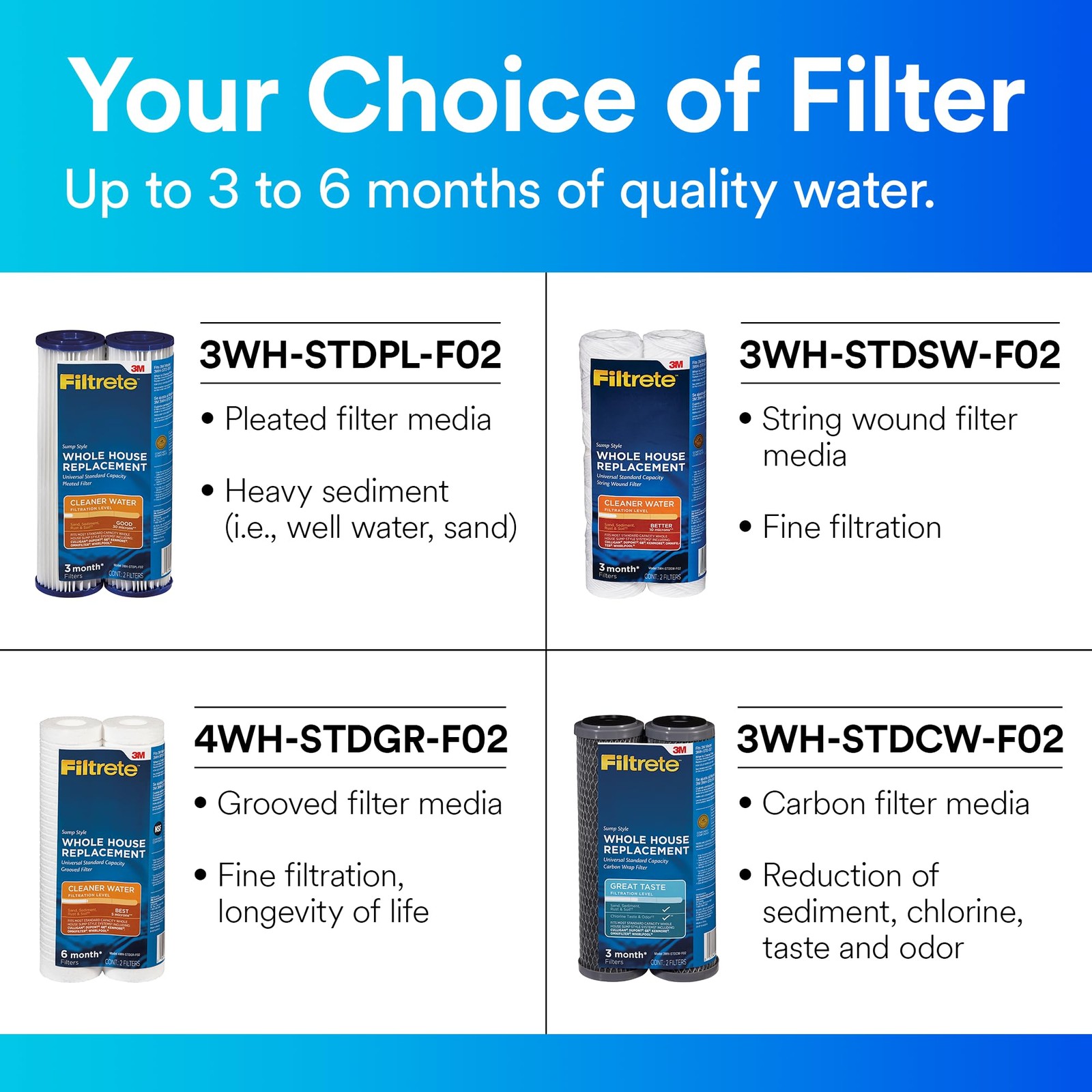 3WH-STDCW-F02 Water Filter Housings, 2 Count (Pack of 1), Gray
