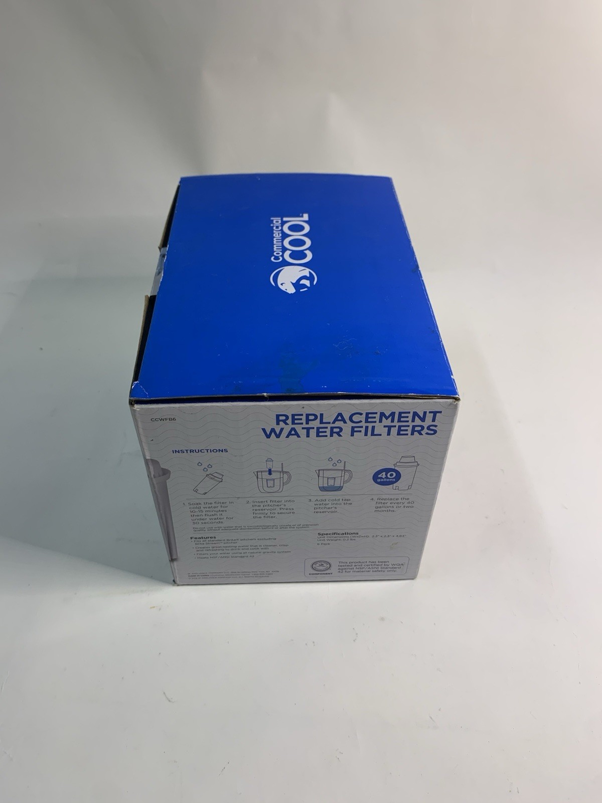 Commercial Cool CCWFB6 Replacement Water Filter Open Box 6 Pack