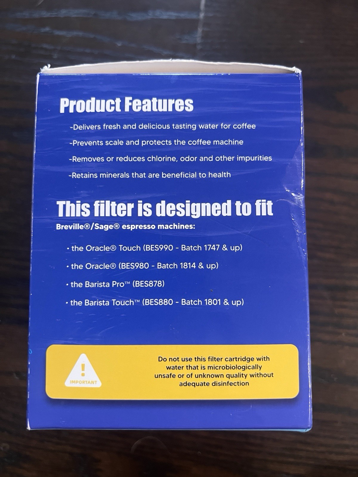 4 Pk Water Filter BES008 For Oracle Barista Espresso BES990 BES980 BES878 BES880