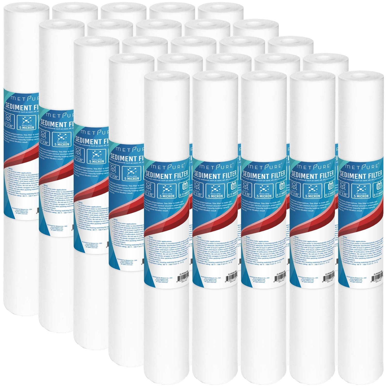 1 to 50 PACK 20″ x 2.5″ Whole House Sediment Water Filter Cartridges 5 Micron PP