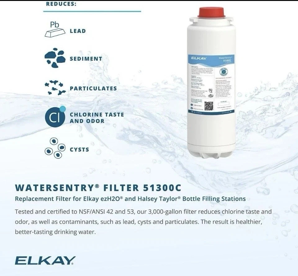 6 Pack Elkay 51300C WaterSentry Plus Compatible Replacement Filter