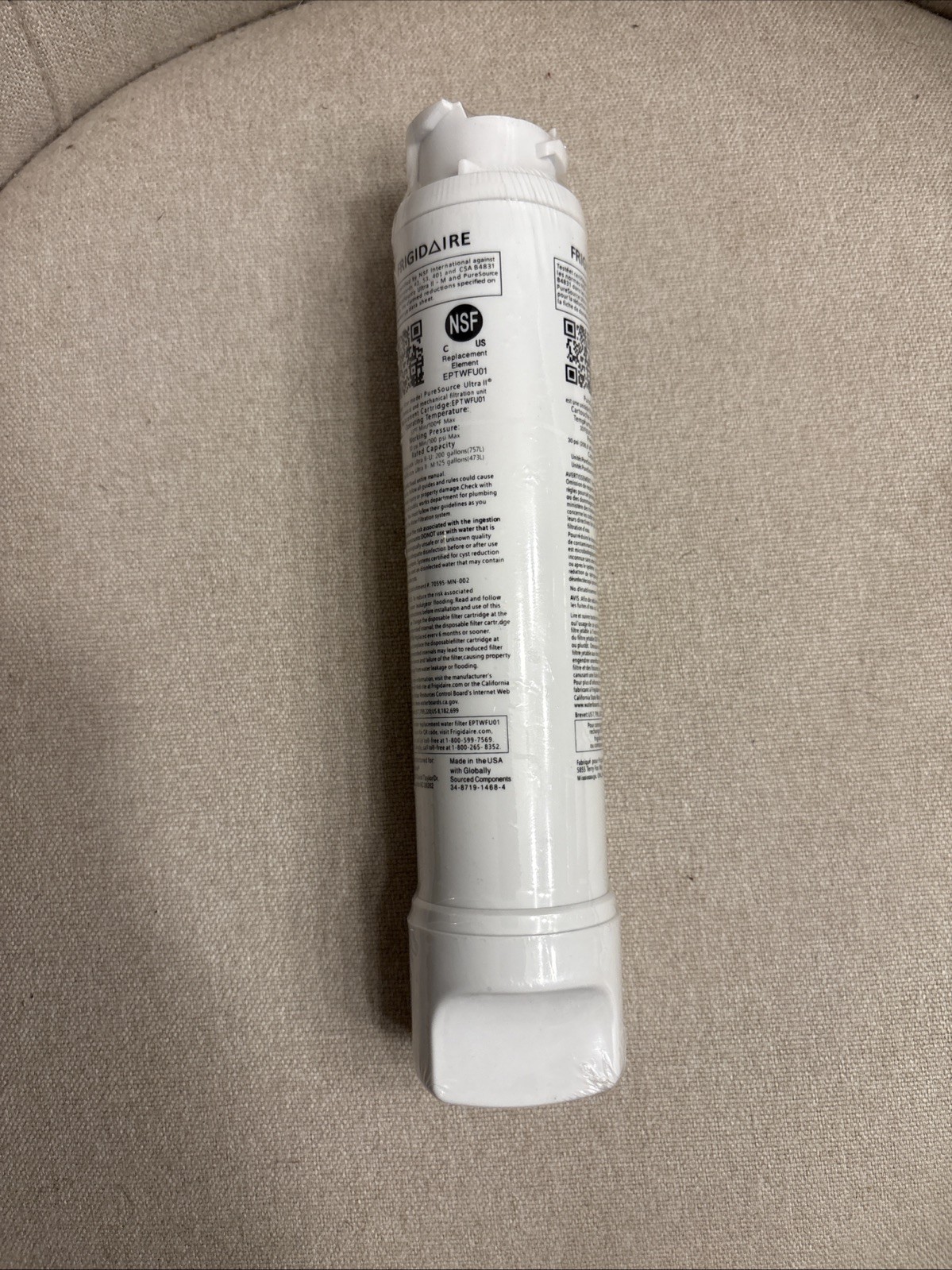 1 NEW Frigidaire EPTWFU01 Pure Source Ultra II Refrigerator Water Filter