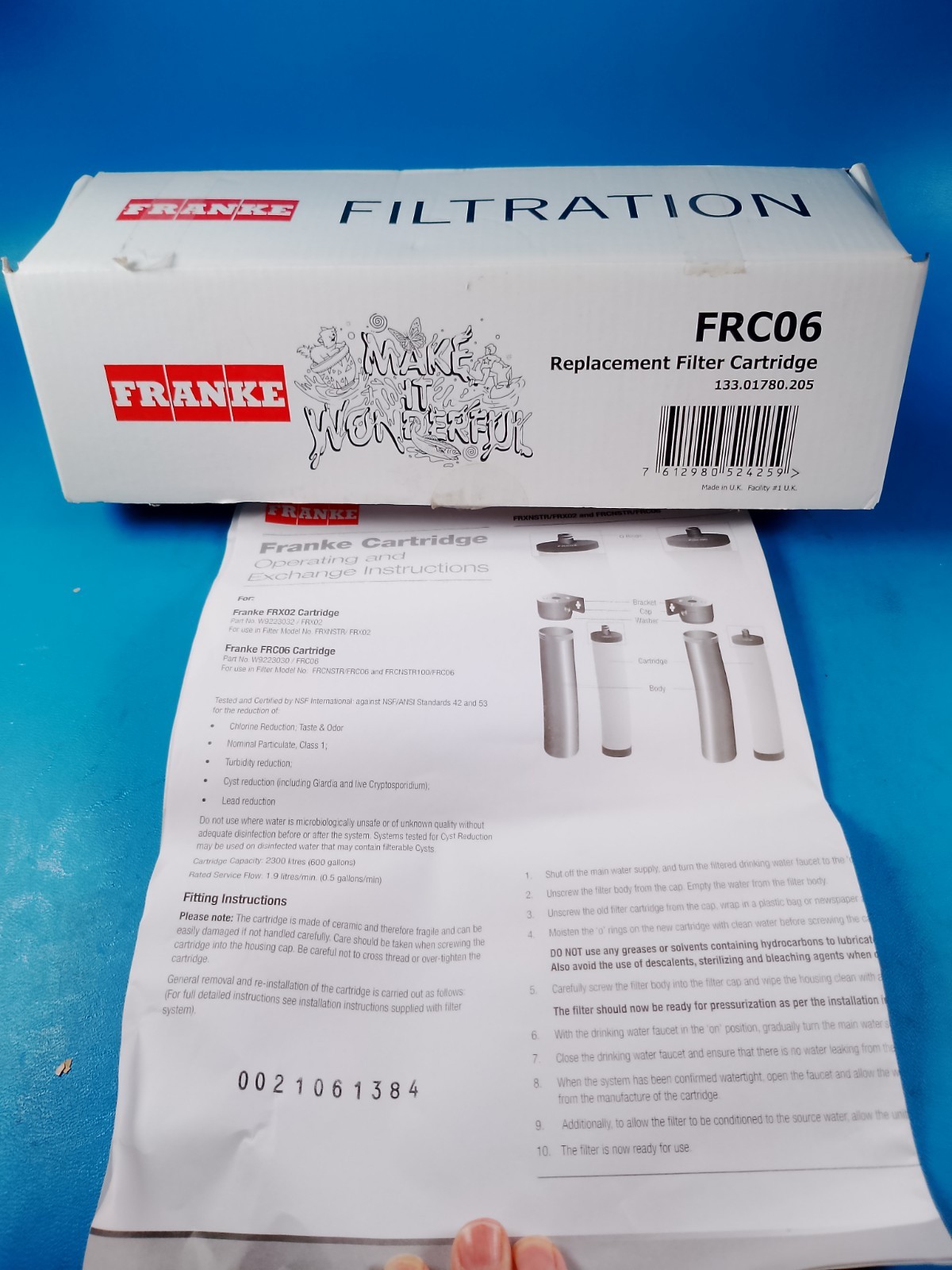 Franke FRC06 Water Filter Replacement Cartridge