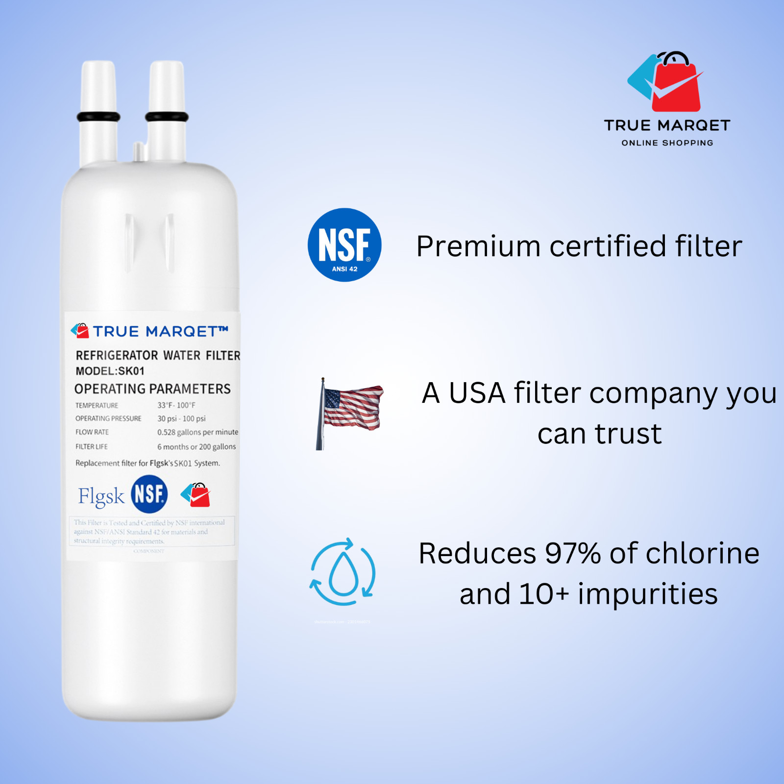 (BULK DISC) Fridge Filters- EDR1RXD1, W10295370A, Filter 1, 9081, 9930, KAD1RXD1