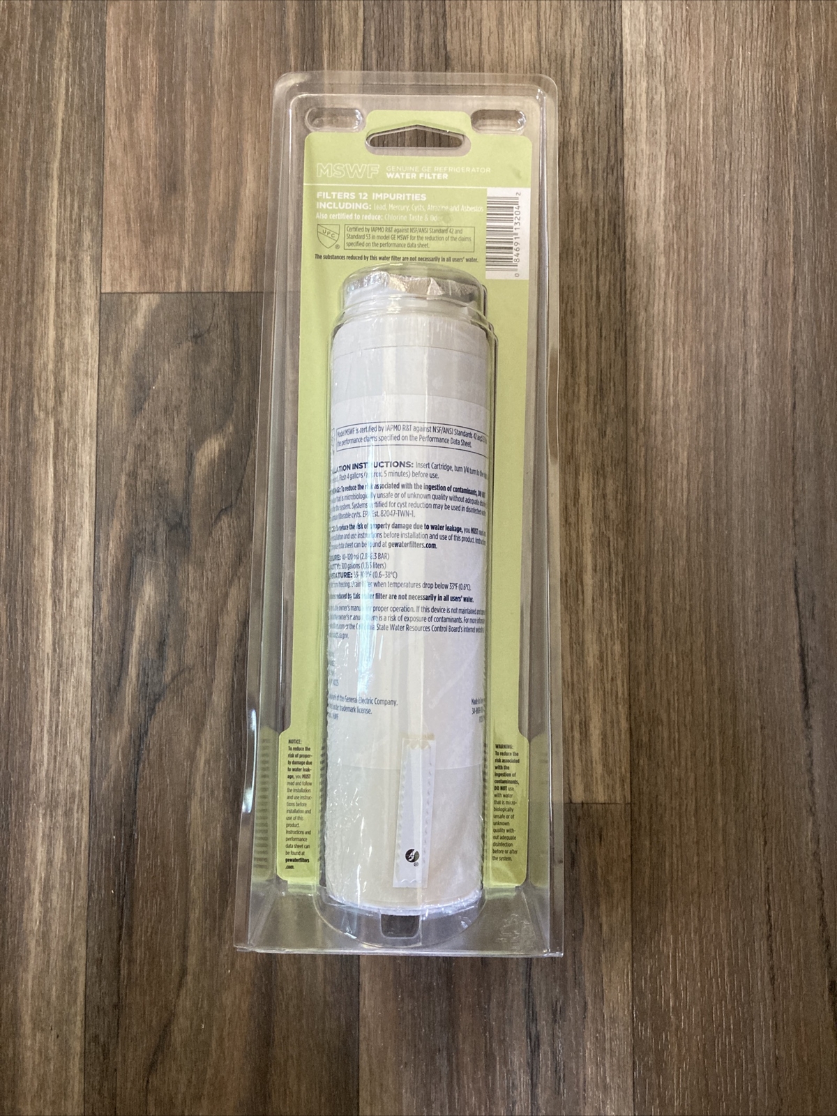 GE Refrigerator Water Filter MSWF 6 months Removes 99% Lead, Reduces 12 impurity