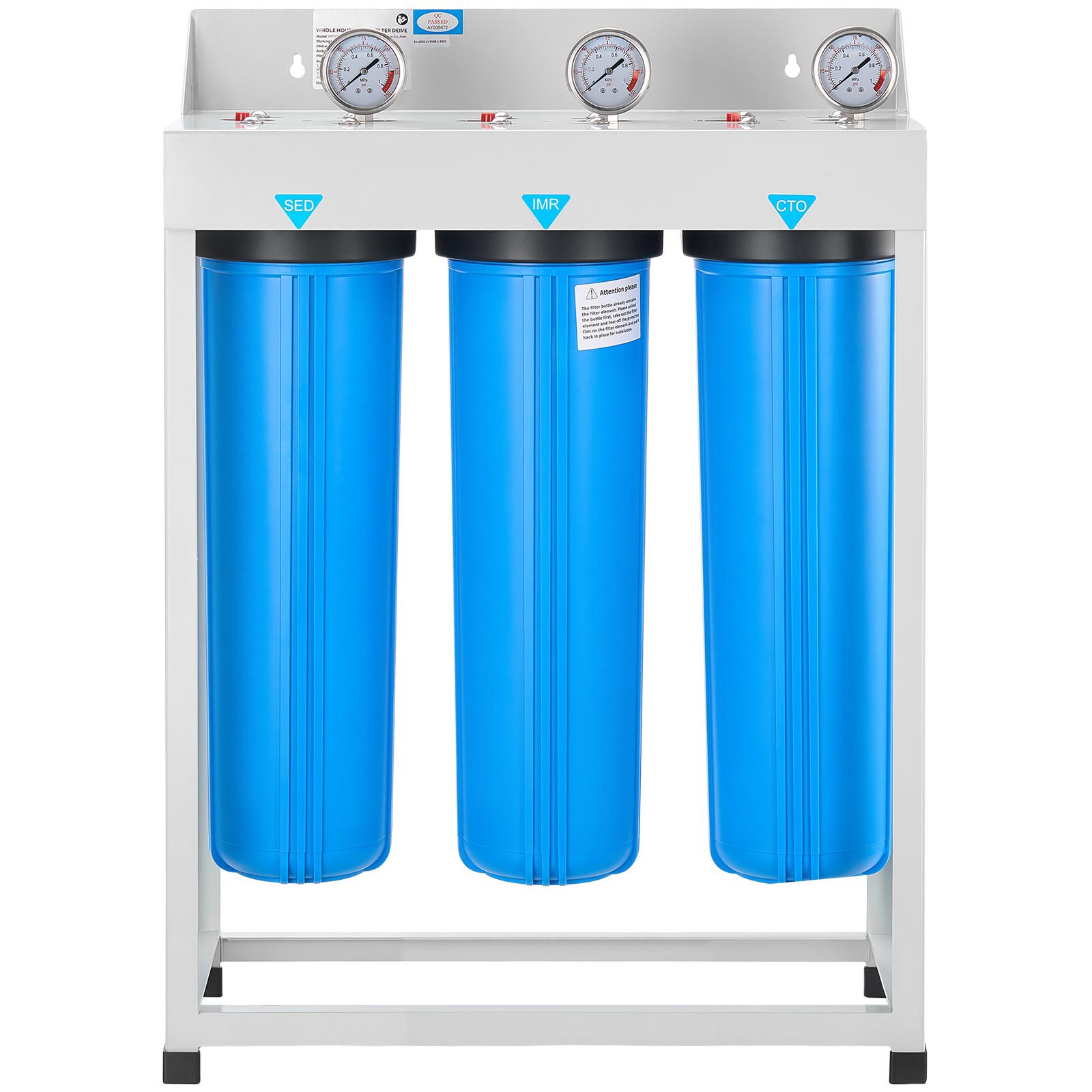 3-Stage Whole House Water Filter System 4.5″x20″ IMR Reduce Iron Manganese