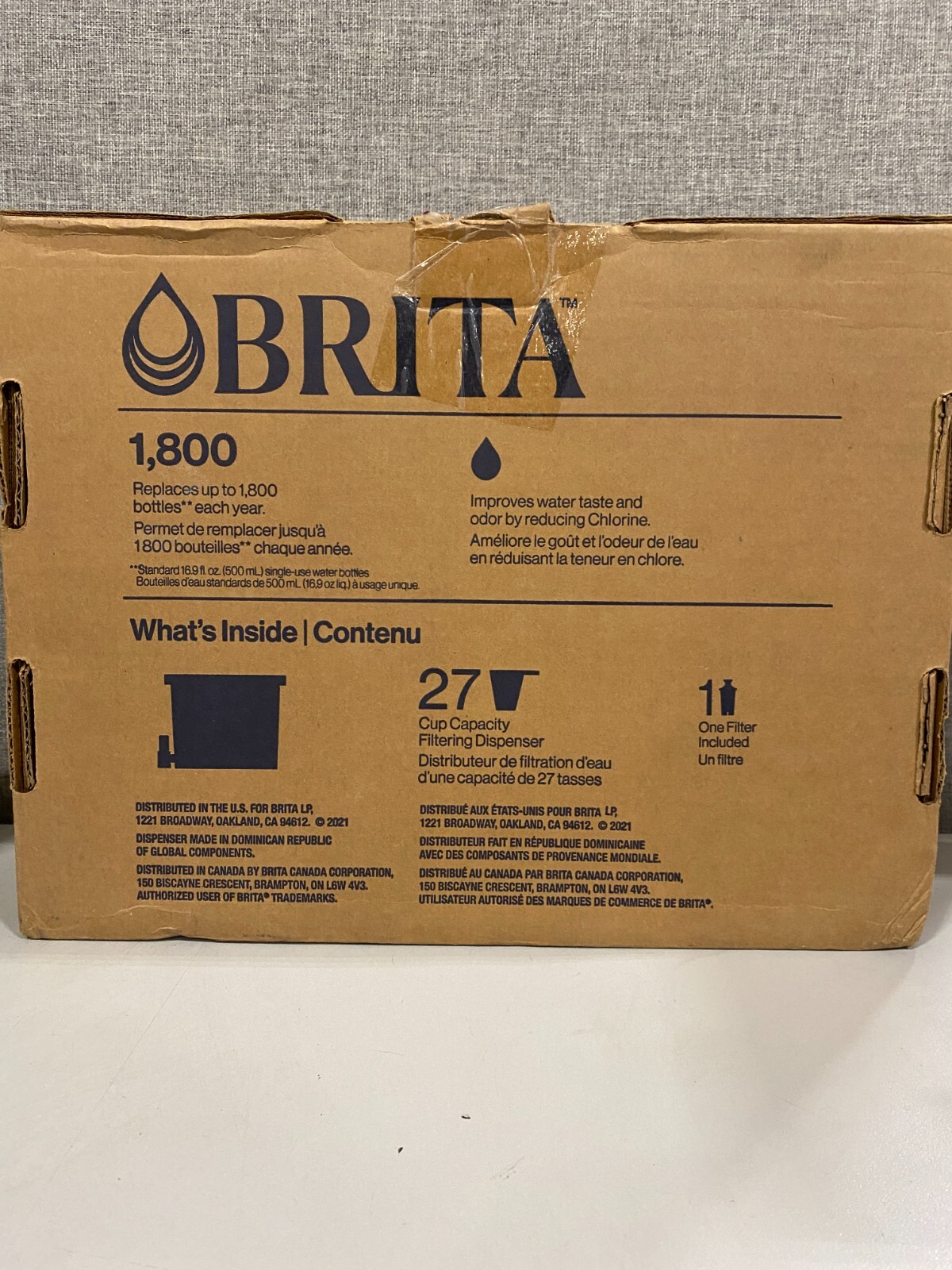 Brita Large Water Filter Pitcher – 27 Cup Capacity – Black