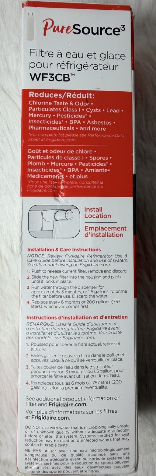 Frigidaire WF3CB PureSource 3 Refrigerator Water Filter New Open Box Genuine