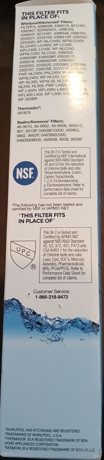 New Earth Smart Refrigerator Replacement Water Filters W-2 Fits Multiple Options