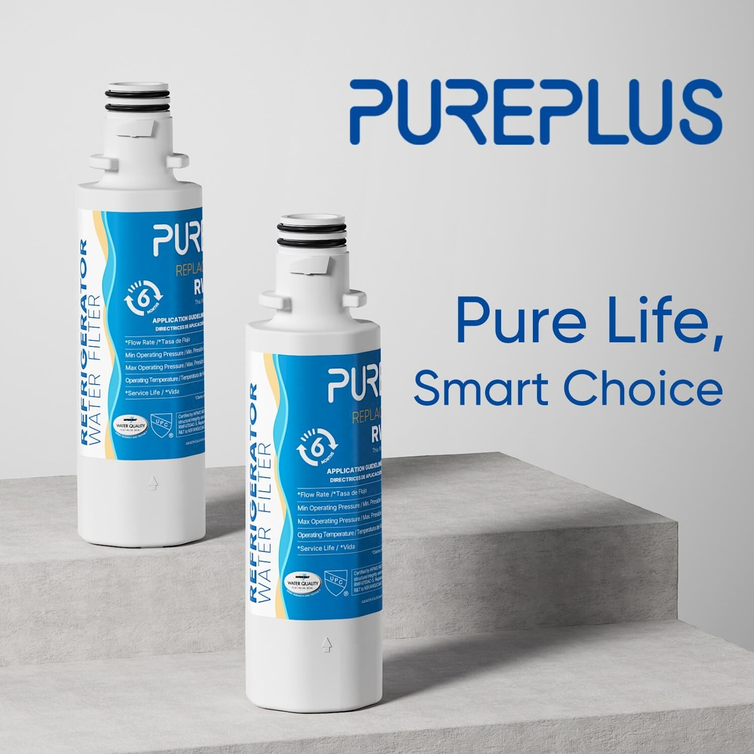 PUREPLUS RWF4700AB Fit for LG LT1000P MDJ64844601 ADQ74793501 LT1000PC, 2 PACK,