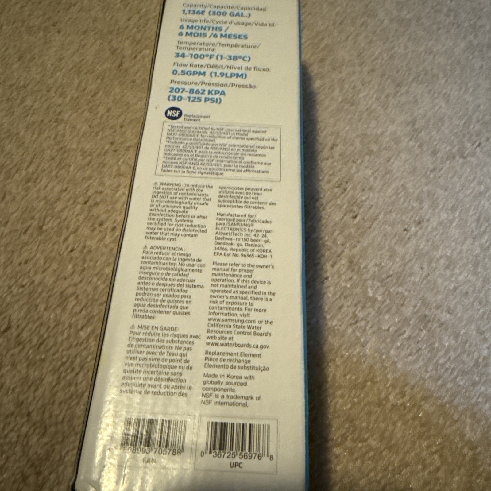 SAMSUNG Genuine Filter for Refrigerator Water and Ice, HAF-CIN/EXP, 1 Pack