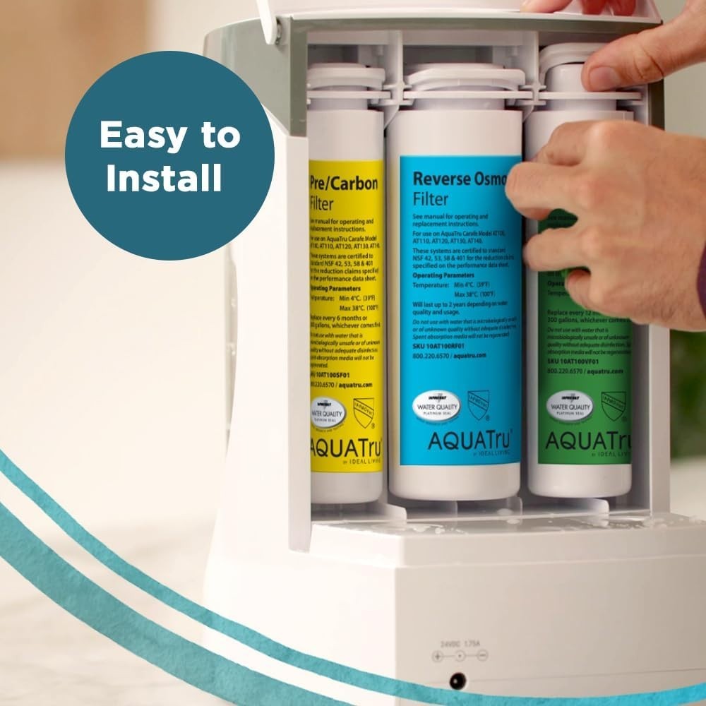 Aquatru Carafe AT100 Reverse Osmosis Filter | Reduces Arsenic, Lead, Parasitic C