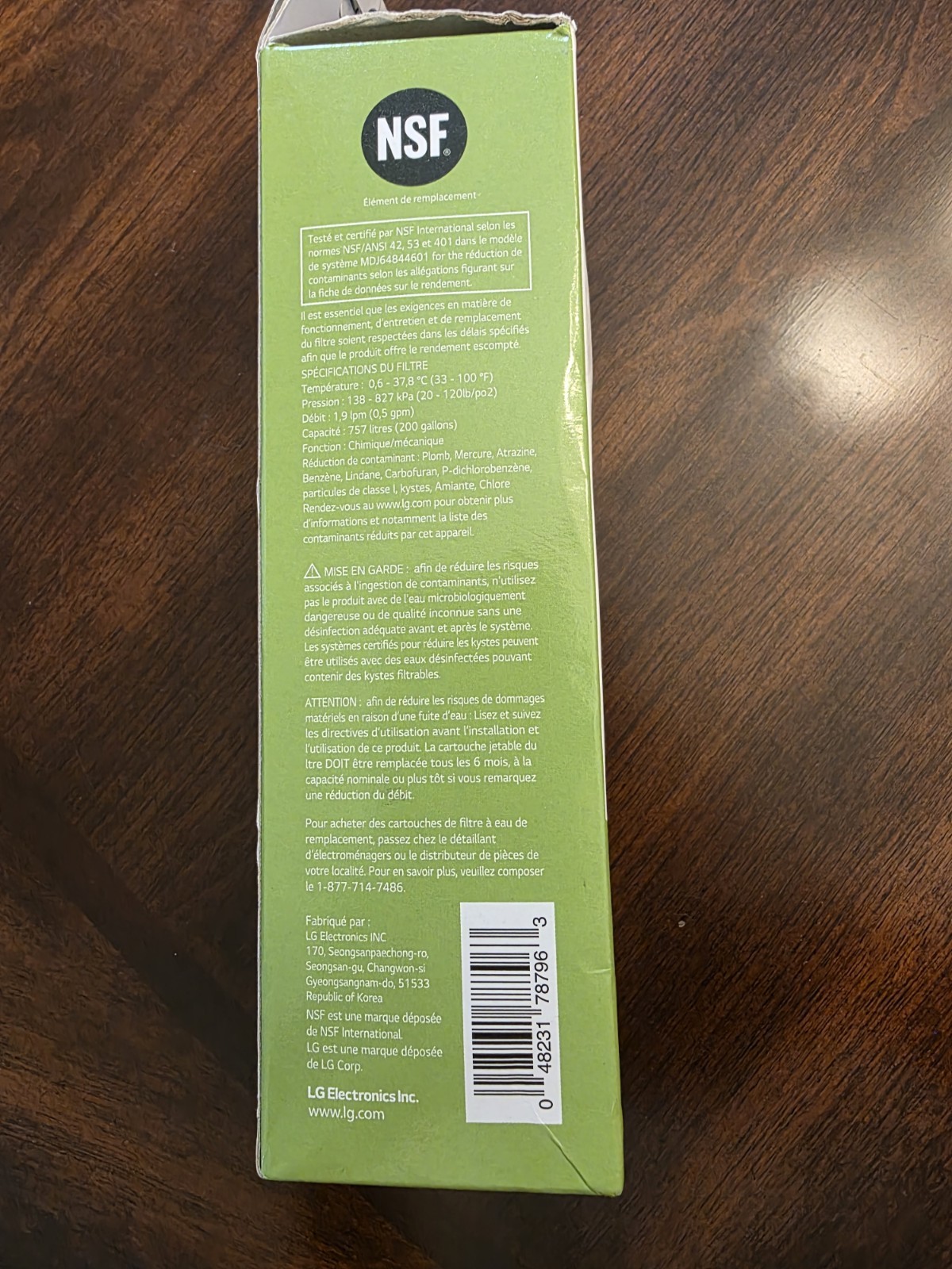 Genuine LG LT1000P Refrigerator Water Filter NEW NIB Sealed ADQ74793501 200Gal