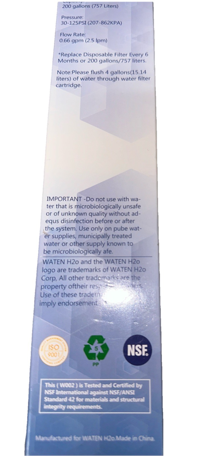 Waten H20 Replacement Water Filter ULTRAWF 469999 For Frigidaire Kenmore Sealed