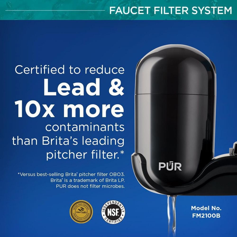 PUR PLUS Faucet Mount Filtration System, Black