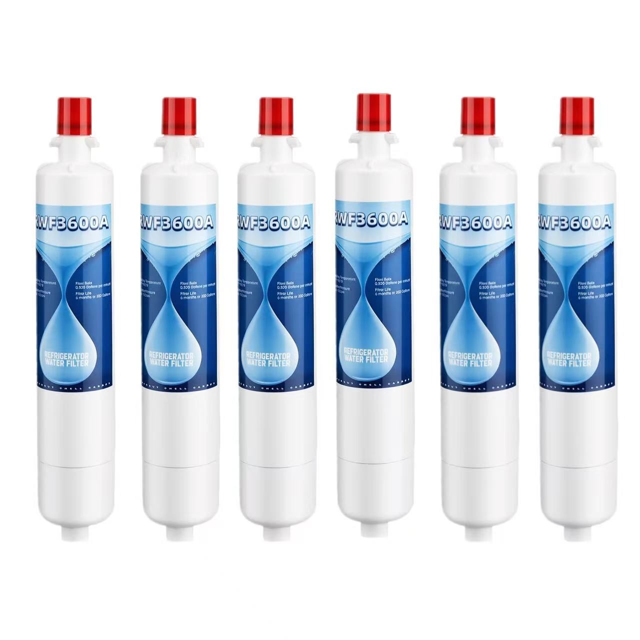 6 Pack Refrigerator Water Filter Replacement for GE RPWF WF277 RWF3600A