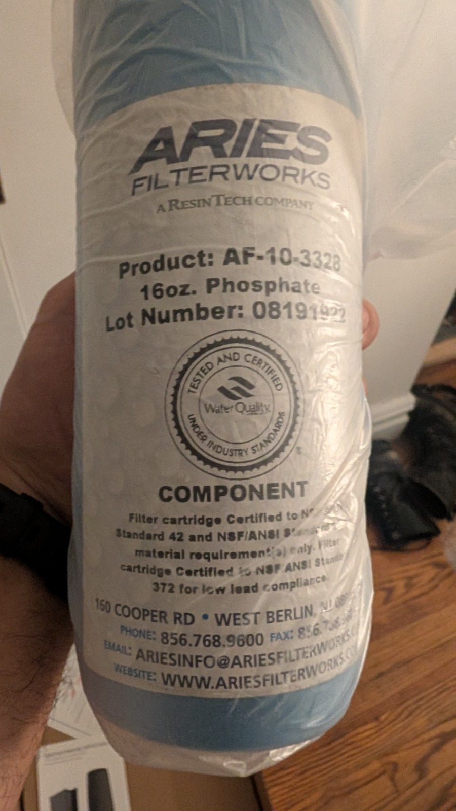 Aries 1lb Phosphate Filter Cartridge ( AF-10-3328 ) Size 2.5″x10″ (PACK OF 6)