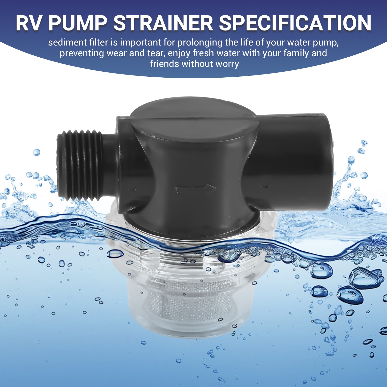 Water Pump Strainer , RV Replacement 1/2 Inch -on Pipe Strainer Compatible3669