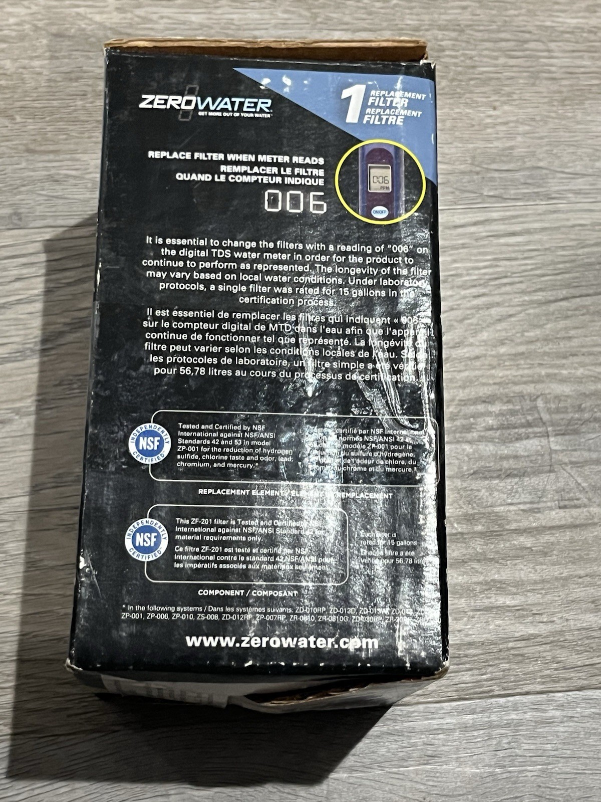 New Zero Water ION exchange Replacement Water Filter 5 Stage #2-ZR-001-05