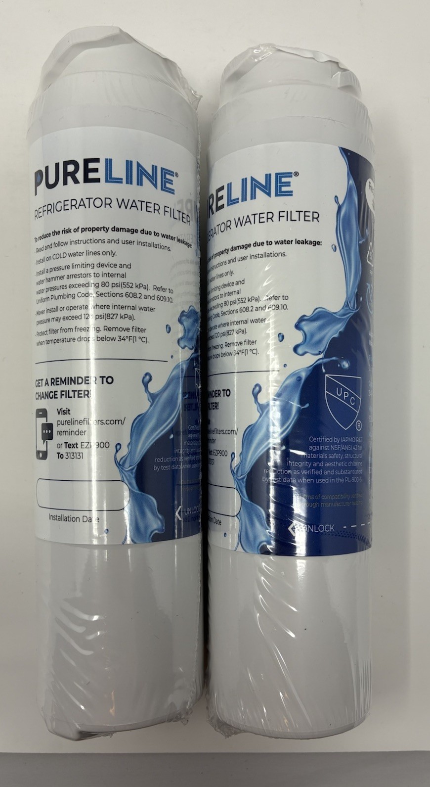 2 PureLine Refrigerator Water Filter PL-900 for System PL-900-S Replaces GE MSWF