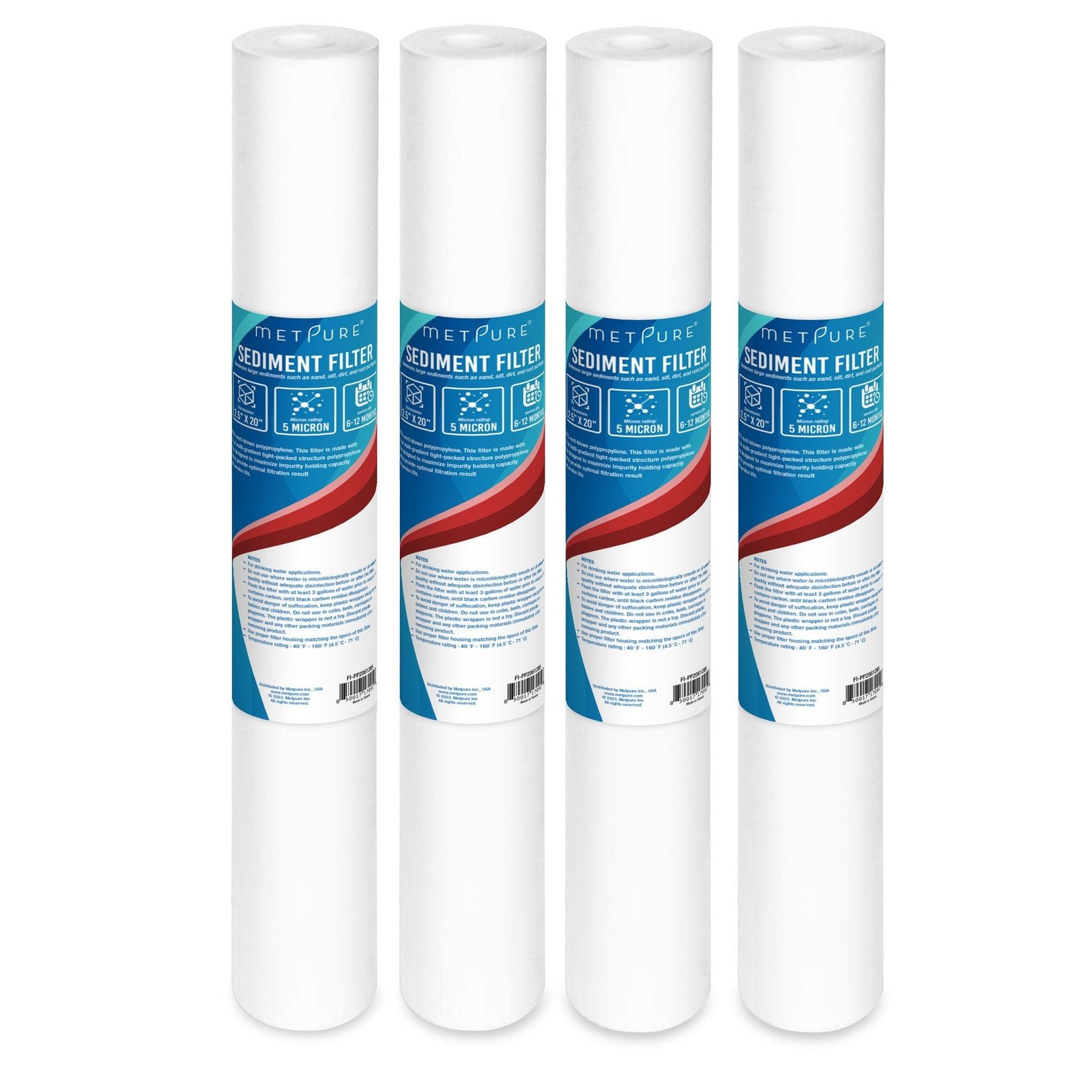 1 to 50 PACK 20″ x 2.5″ Whole House Sediment Water Filter Cartridges 5 Micron PP