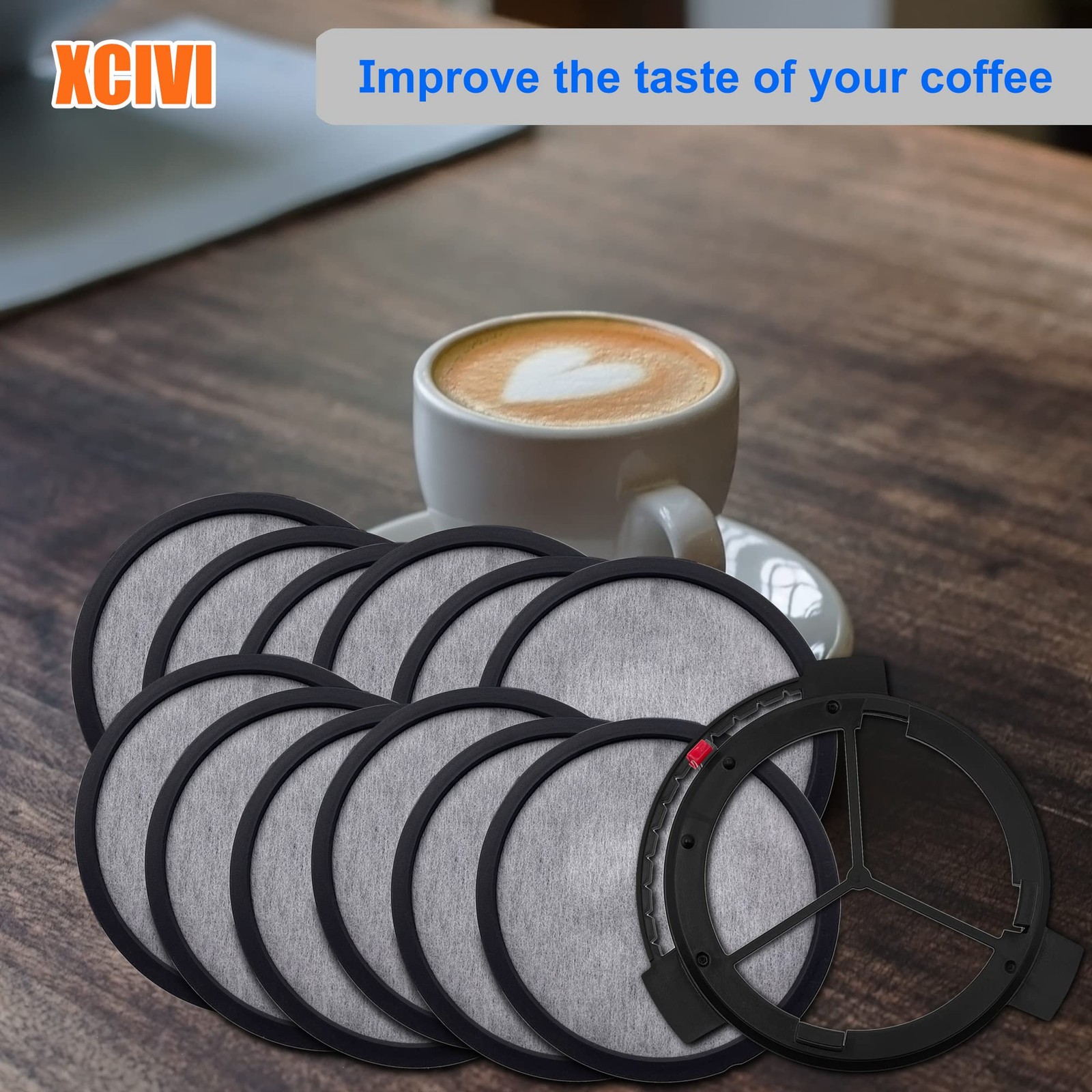 Xcivi Replacement Water Filtration Set – Filter Disk with 13 Piece Set, Black