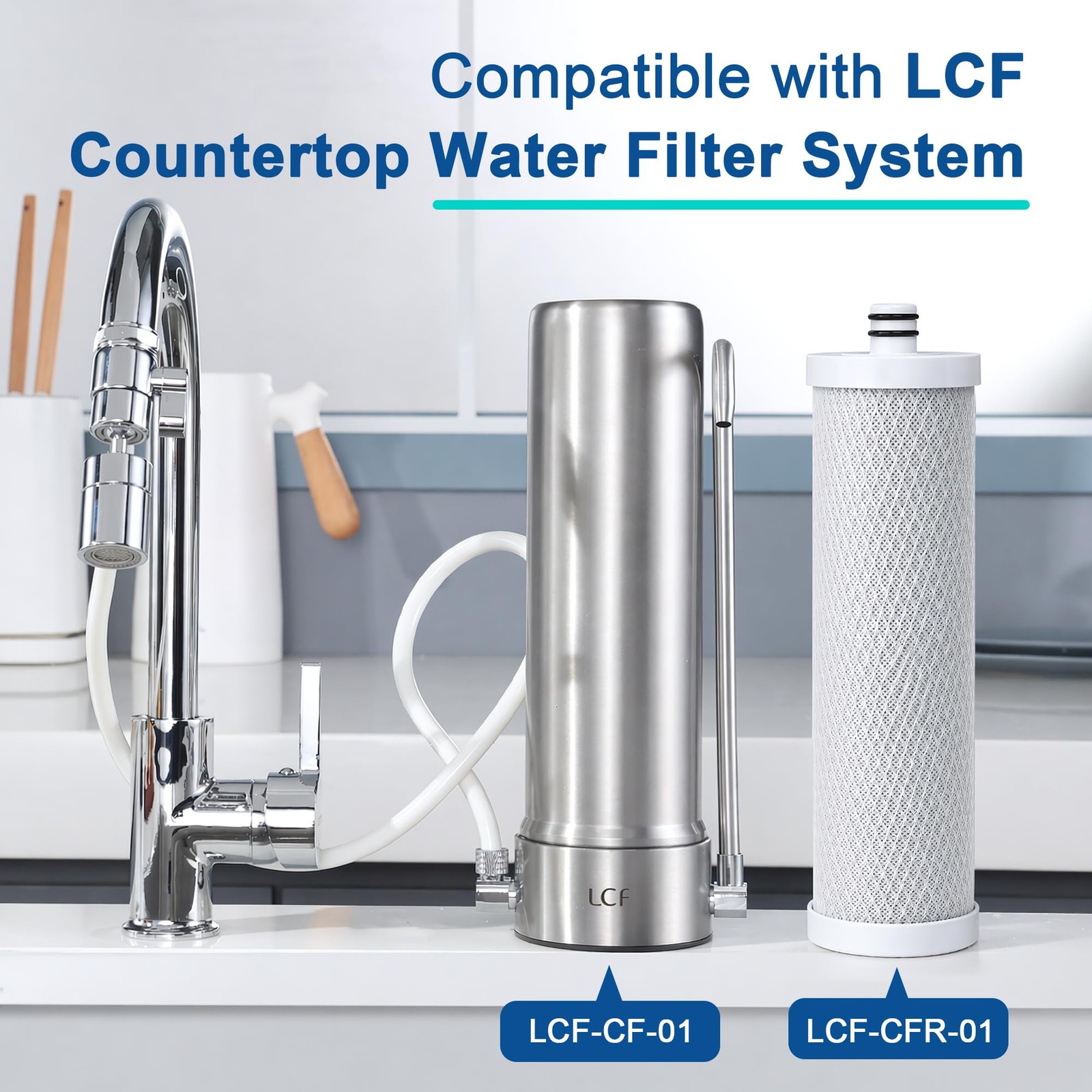 [Upgraded] Countertop Filter, 6-Stage, 16,000 Gal, 2-Pack