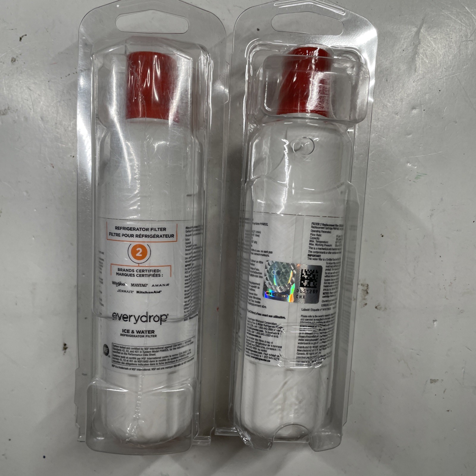 (Lot Of 2) EveryDrop 2 Ice And Water Refrigerator Water Filter ΕDR2RXD1