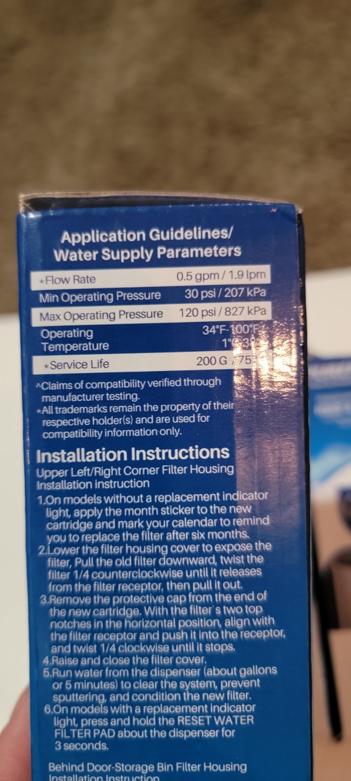 3 Pack RWF4700AC Replacement Refrigerator Water Filter For LG/Kenmore/Sears