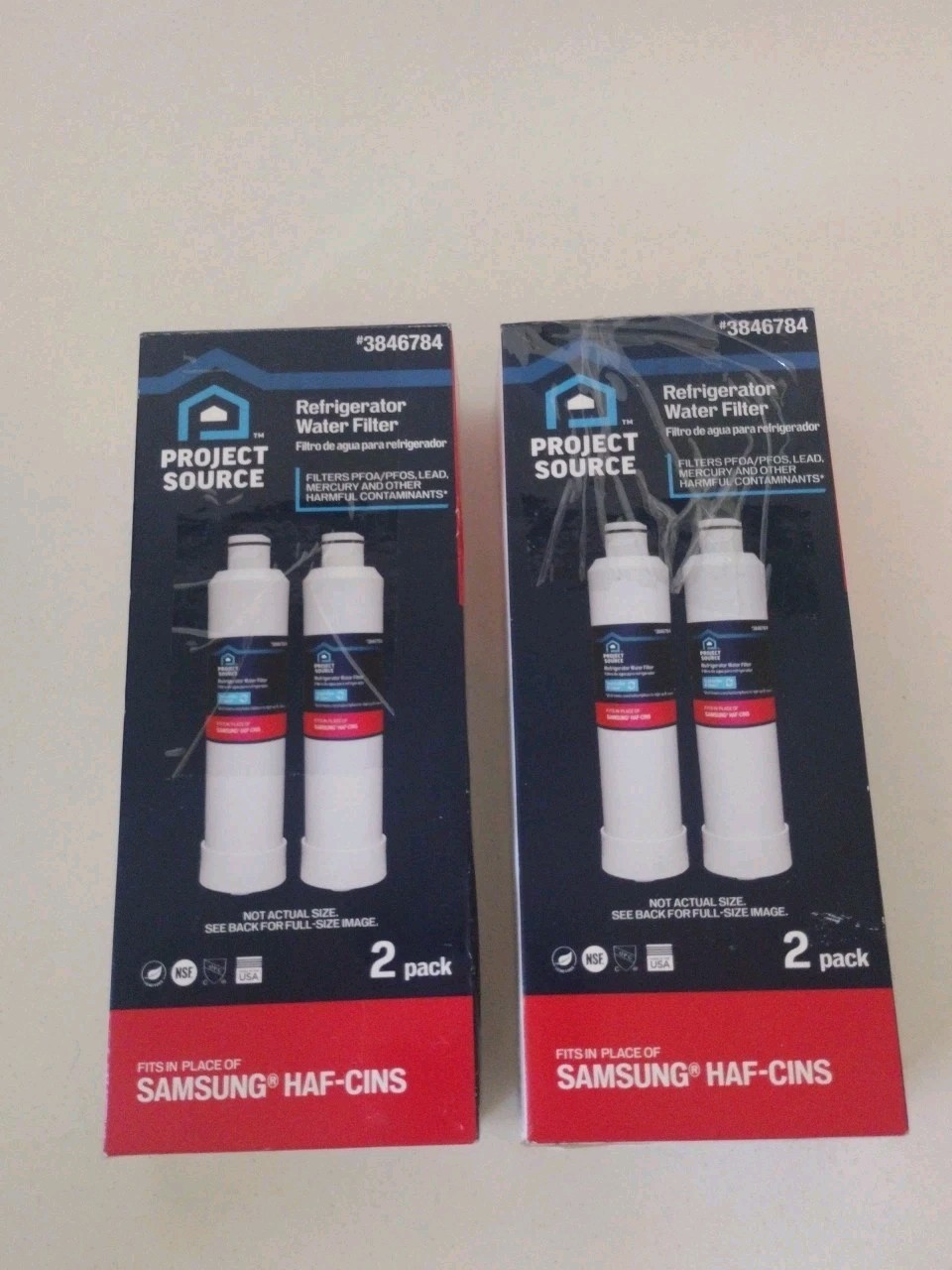 Project Source 3846784 Refrigerator Water Filter 4 Pack (2 Packs Of 2)