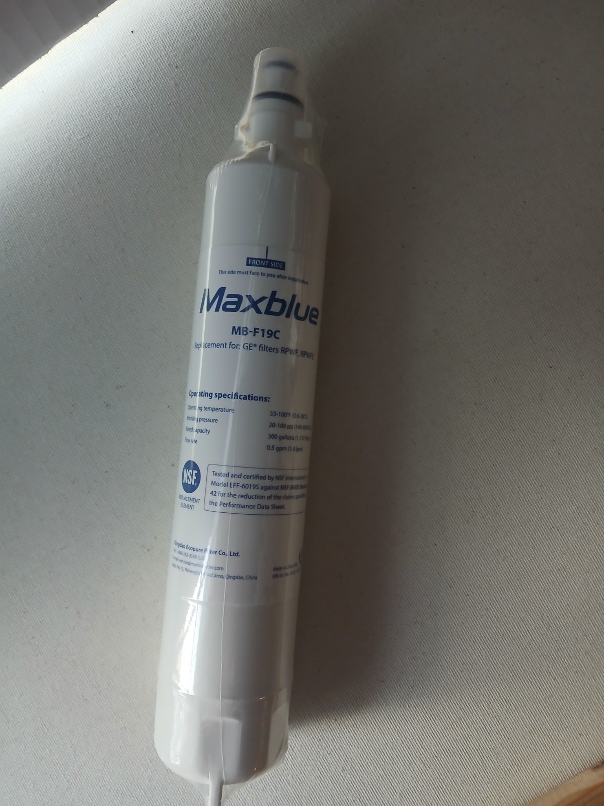 Maxblue MB-F19C Replacement Water Filter (with CHIP) NEW SEALED