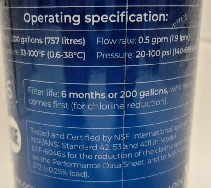 Waterdrop Plus WDP-F46 Refrigerator Water Filter For Select LG Kenmore NWOB