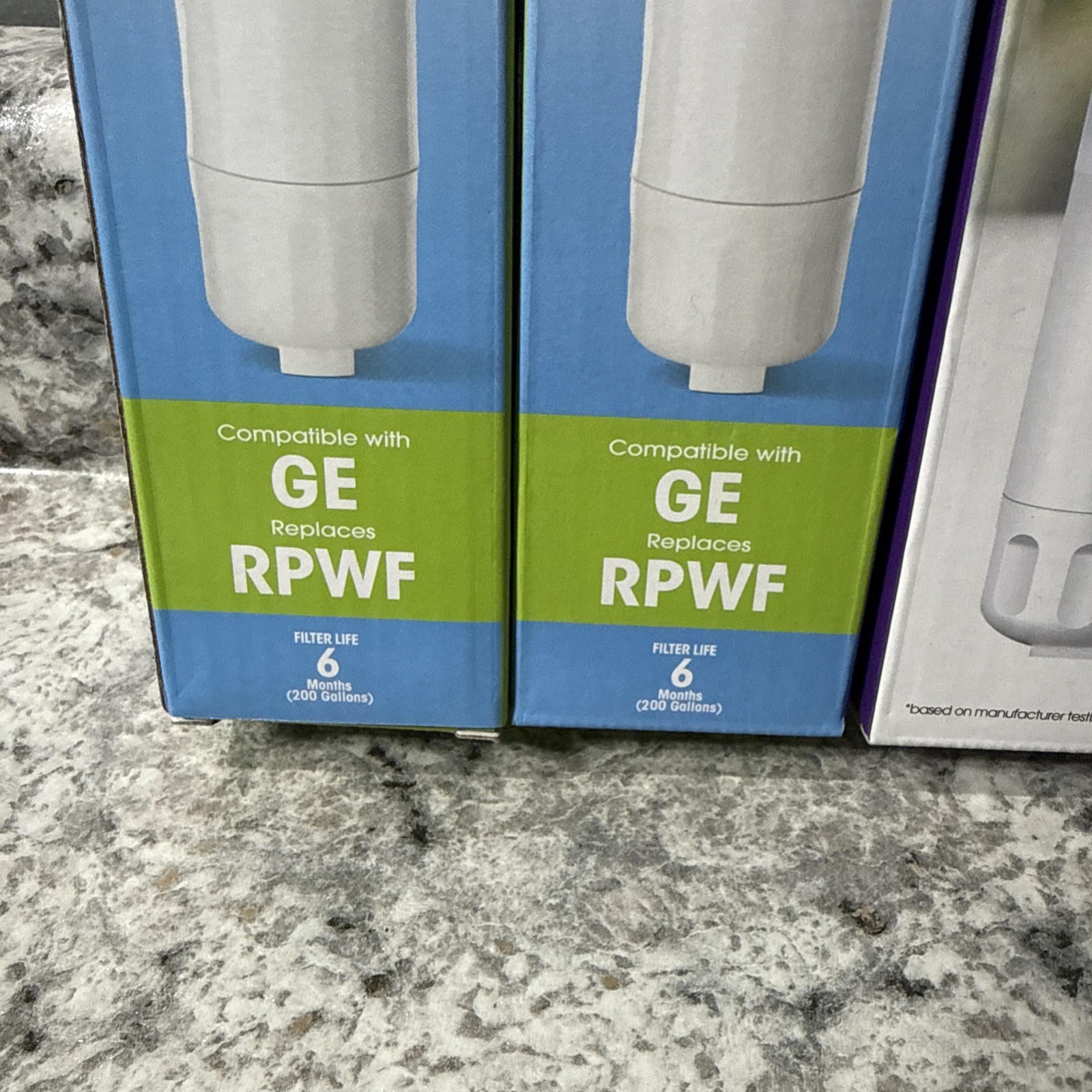 Ge Model RPWF 6months 200 gal (4) Great Value Refrigerator Water Filter Replaces