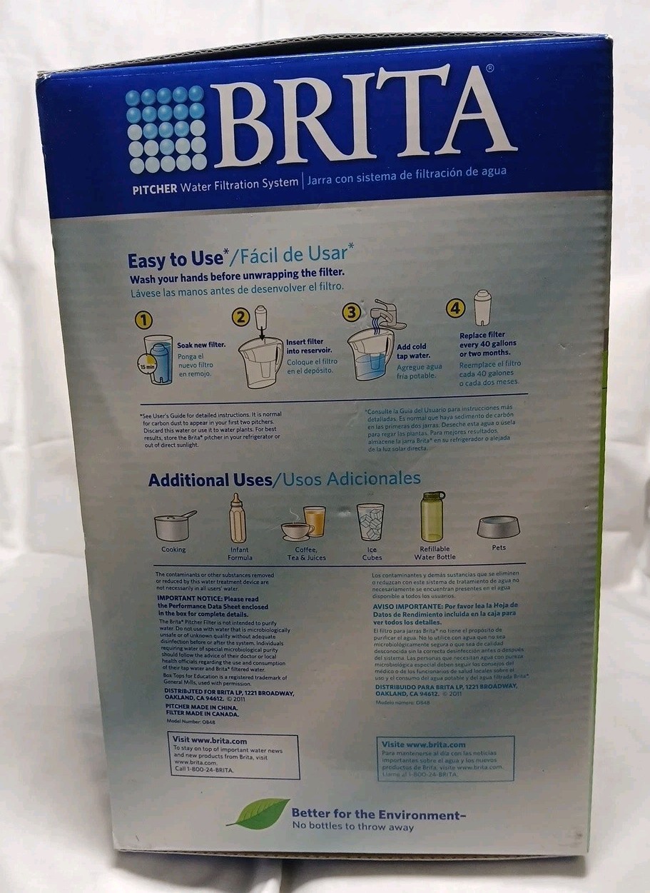 BRITA Grand Model 10 Cup Water Pitcher & Filter Oceania Model White – NEW in Box